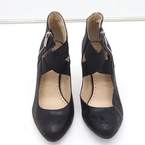 Adrienne Vittadini Pumps Womens 9 Tigress Black Snakeskin Embossed Zip Excellent thumbnail 3