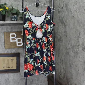 NWT Crystal Doll Juniors Floral Skater Fit & Flare Dress 2682475 Navy Blue S thumbnail 4