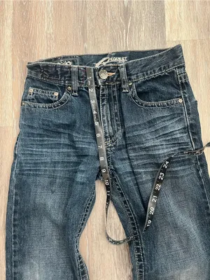 Request Jeans Girls 12 Y2K Dark Wash Distressed Straight Leg Embroidered Denim thumbnail 11