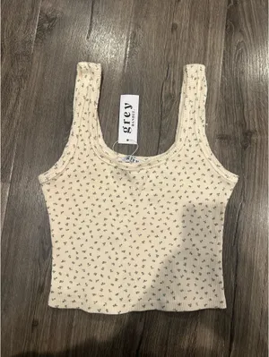 Floral grey bandit waffle tank thumbnail 2