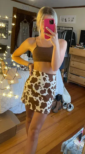 Altar'd State NWT Cowprint Skirt thumbnail 1