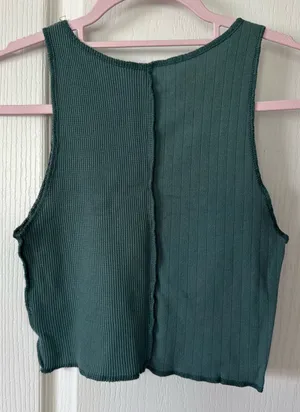 American Eagle Split Pattern Soft Crop Tank Top thumbnail 3
