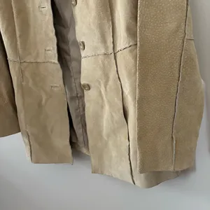 Vintage Y2K Blue Asphalt 100% leather suede jacket tan button front women size L thumbnail 4
