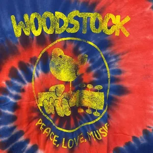 Woodstock Peace Festival tie dye Tshirt size Extra Large thumbnail 2