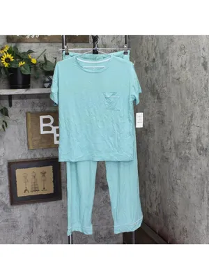 NWT State of Day Womens 2-Pc. Fluid Knit Pajamas Set Canton Blue XS thumbnail 3