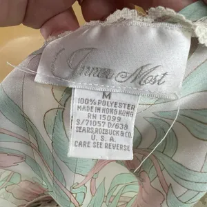 Vintage Inner Most Nylon Slip Lingerie Floral Pink Green Womens Medium thumbnail 3