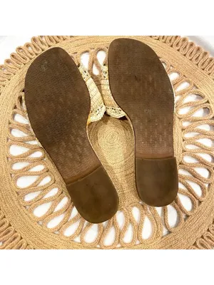 Sam Edelman Bambi Raffia Buckle Slide Sandal Tan Buttercup Size 6.5 thumbnail 5