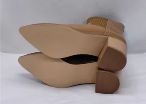 Women's Ankle Boots Size 6 Brown Sock Booties Chunky Heel Pointed Toe Casual thumbnail 5