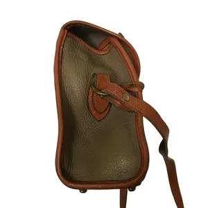 Dooney & Bourke Vintage Essex saddlebag‎ taupe & cognac AWL pebble crossbody bag thumbnail 6