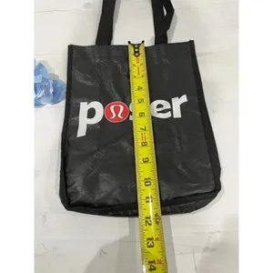 Lululemon Poser‎ Tote Bag Reusable Shopping Bag Black Logo thumbnail 3