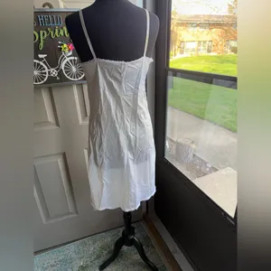 Vintage white lace slip dress, size large thumbnail 7