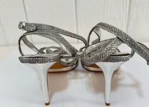 Nine West Sparkling Silver Strappy Heels thumbnail 4