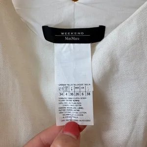 Weekend Max Mara Dress Women 4 White Linen Sleeveless Midi Side Zip Pockets thumbnail 2