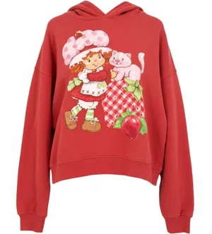 Strawberry Shortcake Hoodie Women XL Red Retro 80s Kidcore Gingham Loungewear thumbnail 1