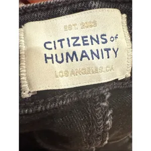Citizens of Humanity Women's Lyra frayed cropped high-rise wide-leg jeans Black thumbnail 4