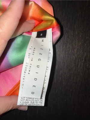 Missguided Rainbow Watercolor Slip Dress Barbiecore Abstract Print Y2K thumbnail 7