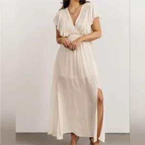 NWT BALTIC BORN IVORY JENNIFER DEEP V-NECK MAXI BOHO DRESS/Maternity SIZE SMALL thumbnail 8