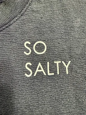 aerie Navy 'SO SALTY' Crewneck lightweight Sweatshirt thumbnail 5