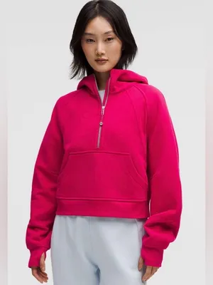 Lululemon NWT Scuba Oversized Half Zip Hoodie Fleece Pink Dragon Size XS/S thumbnail 1