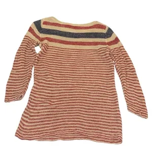 Lauren Ralph Lauren Sweater Womens Small Red Blue‎ Striped Linen Blend Nautical thumbnail 3
