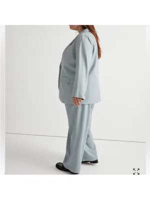 Madewell The Plus Larsen Blazer‎ in Drapeweave In Overcast Size 2X NWT thumbnail 2