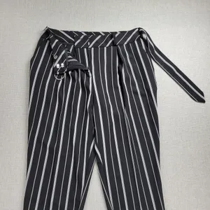 Nine.Eight Womens Pant Size 6 Black White Striped Belted Cropped Career Business thumbnail 6