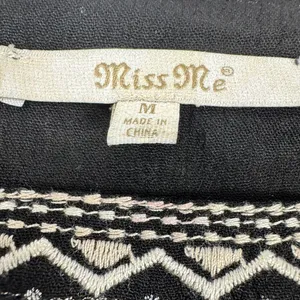 Miss Me Black Embroidered Cold Shoulder Peasant Blouse Size Medium thumbnail 5