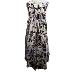 XSCAPE Dress Long Gown Purple Floral Sleeveless Size 4 USA Made Formal Dance NEW thumbnail 4
