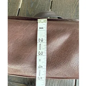 Vintage Y2K Fossil 1954 Brown Leather Crossbody Satchel Key Charm Purse Granny thumbnail 15