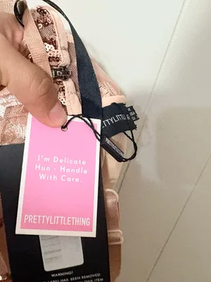 PrettyLittleThing Rose Gold Sequin Sheer Panel Bodycon Mini Dress Size 4 NWT thumbnail 10