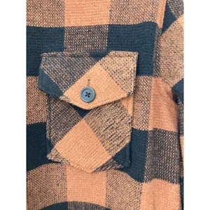 RDI Fall Western Buffalo Plaid Brown Black Oversized Shirt Jacket Shacket Small thumbnail 4