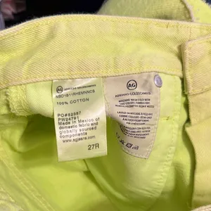 💙💖‎ AG Adriano Goldschmied Alexxis Neon Green High Rise Wedgie Cutoff Shorts thumbnail 5