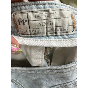 Free People 70s 100% Cotton Light Wash Wide Leg Denim Overalls Jumpsuit 27 thumbnail 7