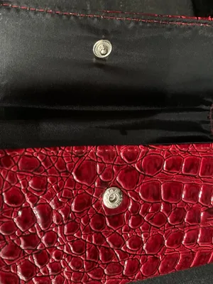 Croc Print Wallet Crossbody Women's Dark Red thumbnail 6
