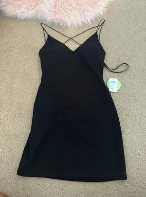 Windsor black strappy mini dress thumbnail 1
