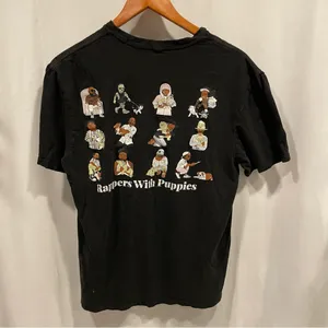 Dog Limited Rappers with Puppies black short sleeve t-shirt cotton trivia fun thumbnail 7