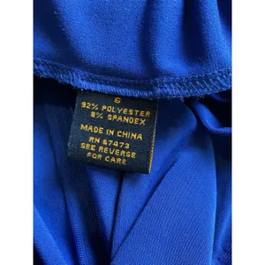 TAYLOR Navy Blue Shift Dress Polyester Short Sleeve Rosette Collar Detail Sz 6‎ thumbnail 8