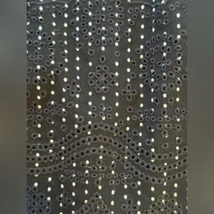 Ann Taylor Black White Polka Dot‎ Midi Dress Eyelet Hem Spaghetti Straps Size 4 thumbnail 9