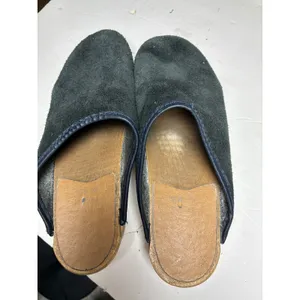 Holie Suede Wooden Clogs Black Slip On Mules Size 7 70s Boho Vintage thumbnail 5