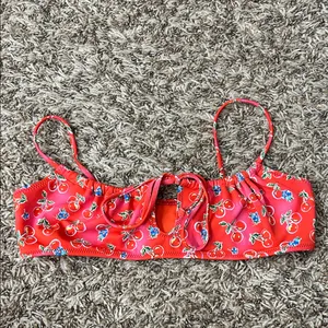 Pacsun Eco Red Cherry Salina Keyhole Tank Bikini Top Sz S thumbnail 4