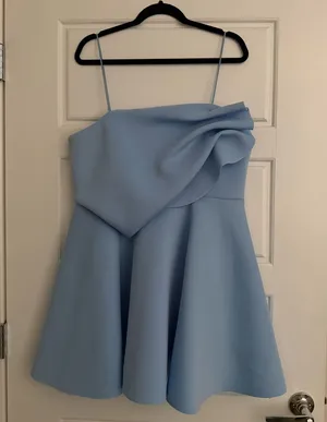 ASOS Sky Blue Spaghetti Strap Fit & Flare Dress thumbnail 1