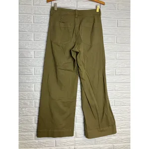 GAP Wide-Leg Khakis Women 2P Olive Green Excellent High‎ Rise Stretch Cotton thumbnail 3