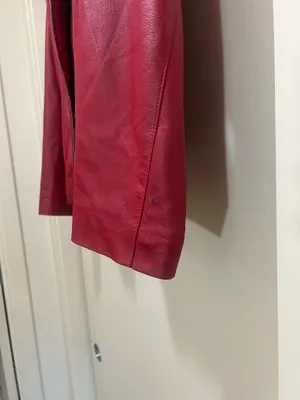 Real Red Leather Jacket Kircilar Size M thumbnail 2