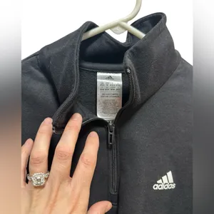 Adidas Black and white Quarter-Zip Pullover long sleeve crop top thumbnail 3