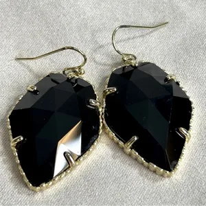 Kendra Scott Corley Black and Gold Earrings‎ thumbnail 4