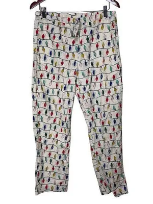 Hanna Andersson adult holidays light flannel cotton straight leg pants sz M thumbnail 1