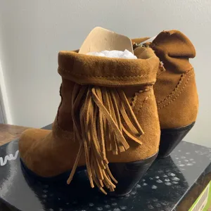 Sam Edelman Cocoa Suede Fringe ankle boots size 6.5‎ thumbnail 5