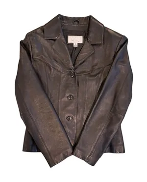 Wilsons Leather Maxima Black Genuine Leather Blazer Jacket Size Small thumbnail 1