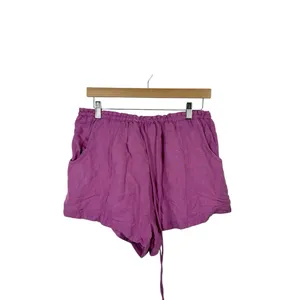 Free People Women’s Mirella Cinched Linen Blend Shorts in Pink Plum S thumbnail 2