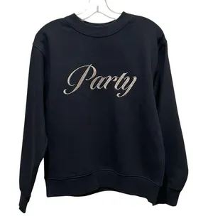 Universal Thread Party Graphic Sweatshirt Black Women Size Large Pullover thumbnail 1